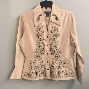 SILKLAND FANCY PARTY BUTTON DOWN TOP